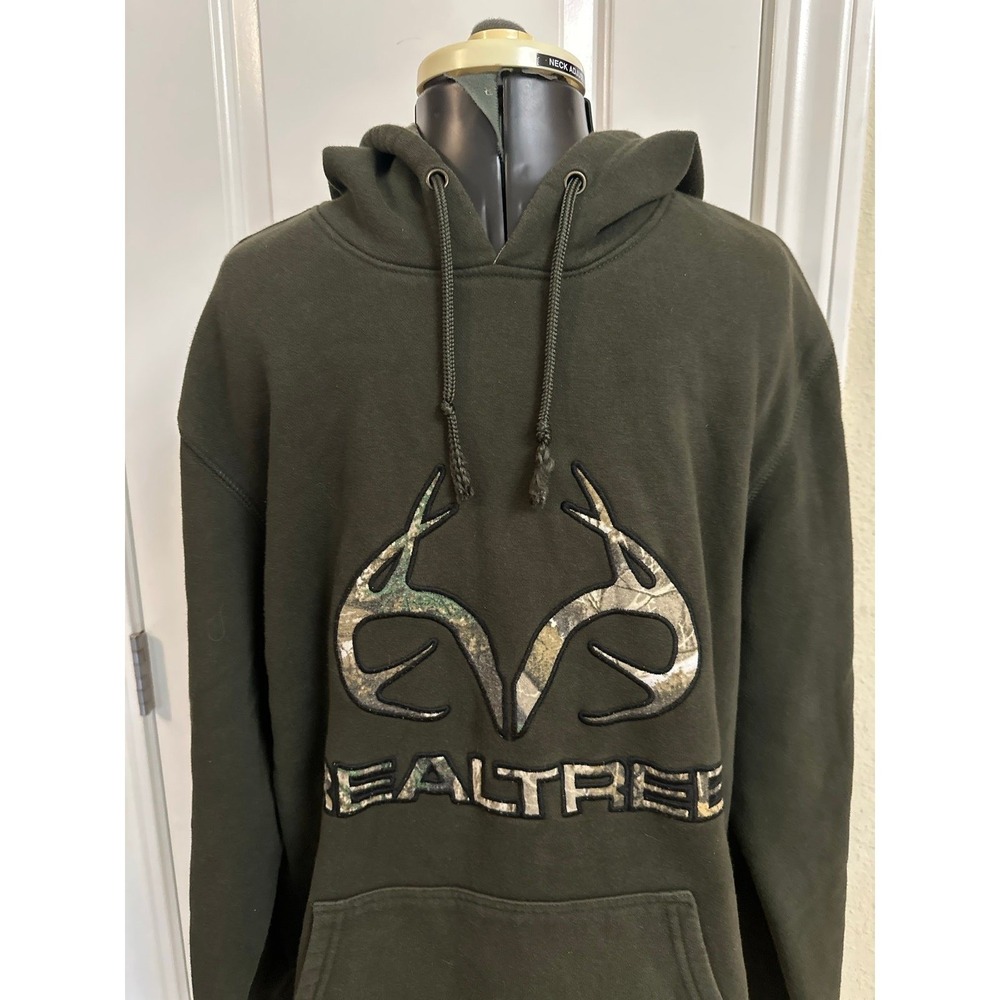 RealTree  Sweatshirt/Hoodie,‎ Forrest Green, Size Men's Large
